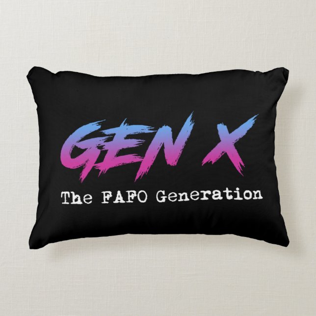Gen X - FAFO-generationen Prydnadskudde (Framsidan)
