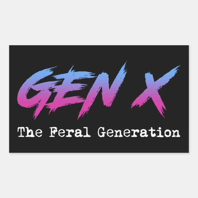 Gen X - Feral Generation Rektangulärt Klistermärke (Framsida)