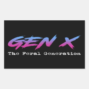 Gen X - Feral Generation Rektangulärt Klistermärke