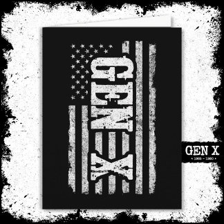 Gen X Gen Xer Generation X American Flagga Gen X Kort