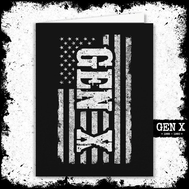 Gen X Gen Xer Generation X American Flagga Gen X Kort (Skapare uppladdad)