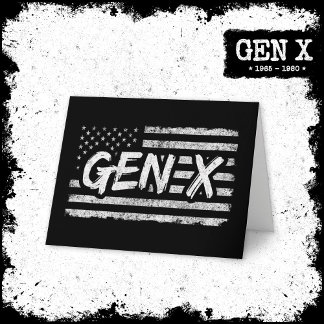 Gen X Gen Xer Generation X American Flagga Gen X Kort