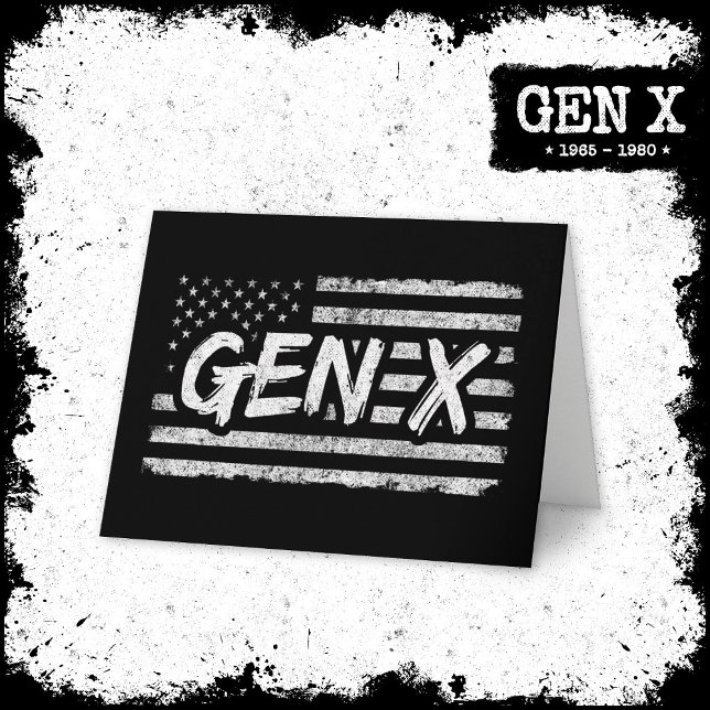 Gen X Gen Xer Generation X American Flagga Gen X Kort (Skapare uppladdad)