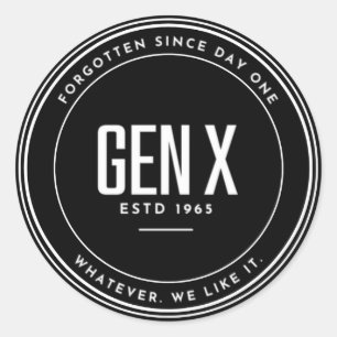 GEN X: Glömt Runt Klistermärke