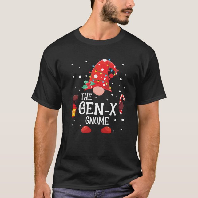 Gen-X Gnome Matching Family Jul Gnome Pa T Shirt (Framsida)