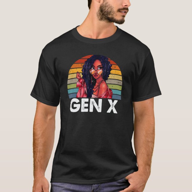 Gen X Melanin African American Black Generation X  T Shirt (Framsida)