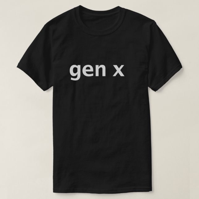 Gen X Minimalistisk Typografi T Shirt (Design framsida)