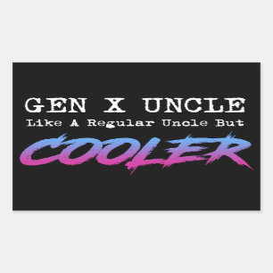 Gen X-morbror - som en vanlig morbror men koler Rektangulärt Klistermärke