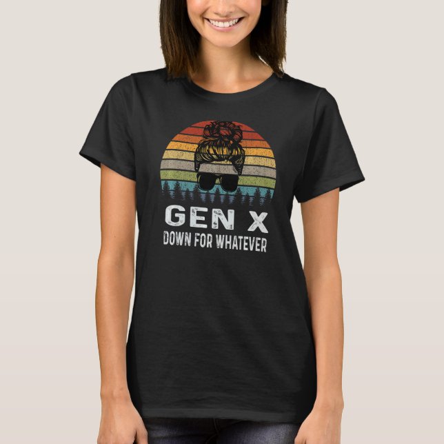 Gen X nedåt för Spelar ingen roll Retro Generation T Shirt (Framsida)