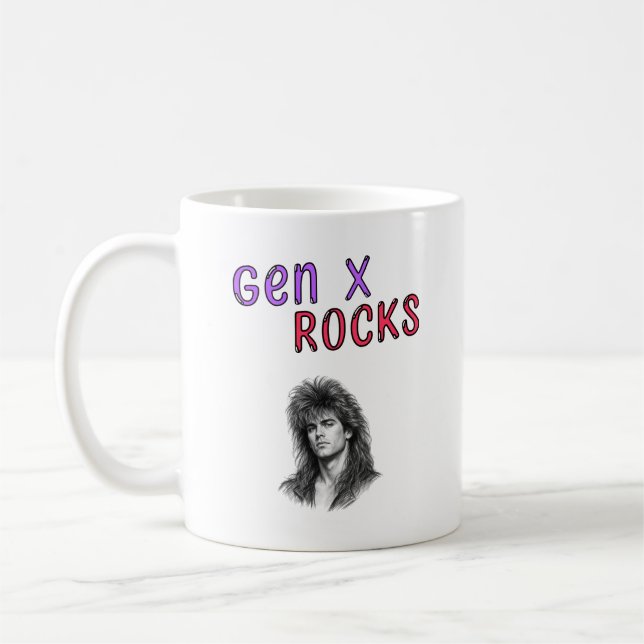 Gen X Rocks, anpassningsbar bild Kaffemugg (Vänster)