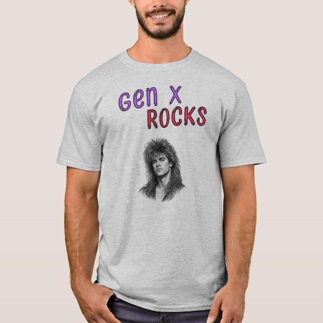 Gen X Rocks, anpassningsbar bild T Shirt (Framsida)
