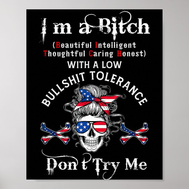 Gen X Skeleton I’m A Beautiful Intelligent Skeleto Poster (Framsidan)