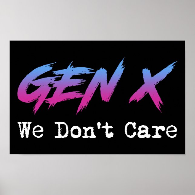 Gen X - We Don't Care Poster (Framsidan)