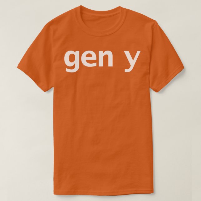 Gen Y Minimal Typografi T Shirt (Design framsida)