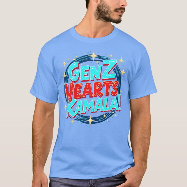 Gen Z Hearts Kamala Vibrant Youthful Policy Sta T Shirt (Framsida)