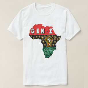Gen Z Panafrikanska Revolutionära Afrika Karta T-s T Shirt