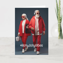 Gen Z Santa Hashtag Helgdag Card Tack Kort