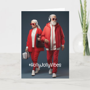 Gen Z Santa Hashtag Helgdag Card Tack Kort
