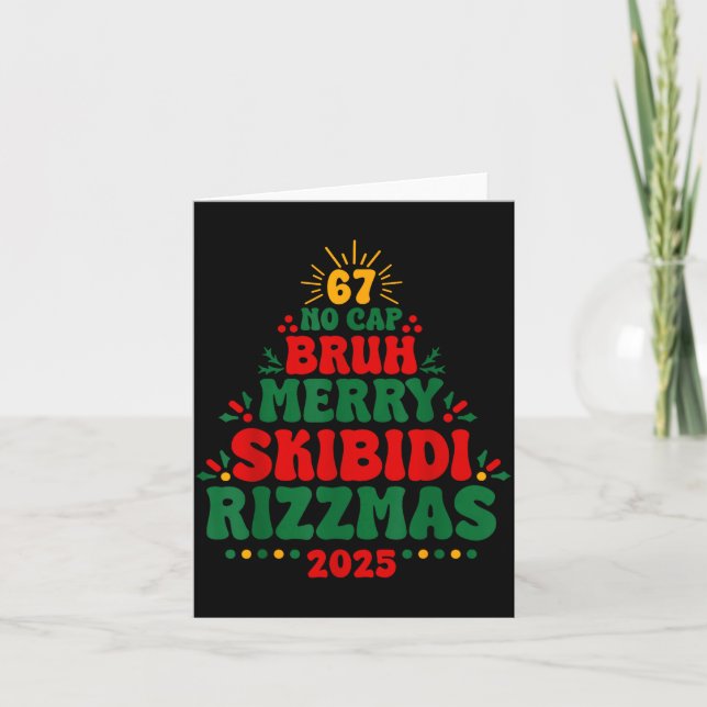 Gen Z Teen Slang Christmas 2025 Brainrot Meme Teen Kort (Framsida)