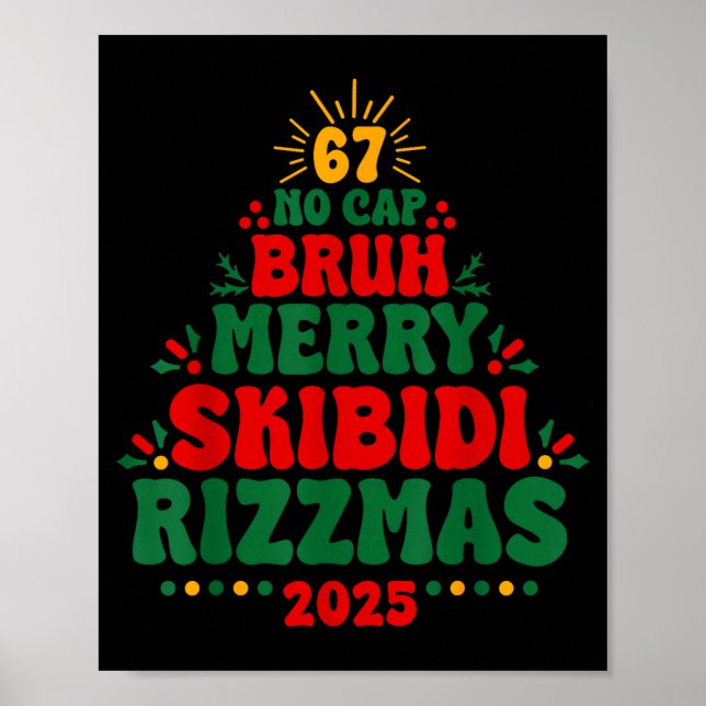 Gen Z Teen Slang Christmas 2025 Brainrot Meme Teen Poster (Framsidan)