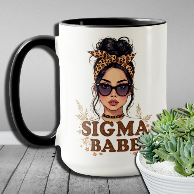Gen Z Vibes Sigma Babe GenZ Leopard Messy Bun Mugg (Skapare uppladdad)