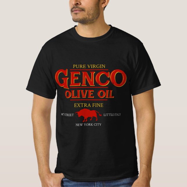 Genco Olive Oil Little Italien New York City T Shirt (Framsida)