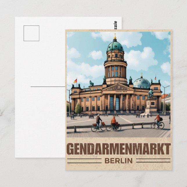 Gendarmenmarkt Berlin torg - Konzerthaus Vykort (Fram/baksida)