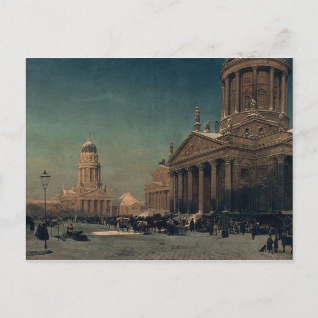 Gendarmenmarkt in Winter, 1857 Vykort (Framsida)