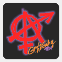 Gender Anarchy Red A-symbolklistermärken Fyrkantigt Klistermärke