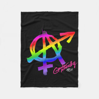 Gender Anarchy (stor A) - Rainbow Pride Färg Fleecefilt