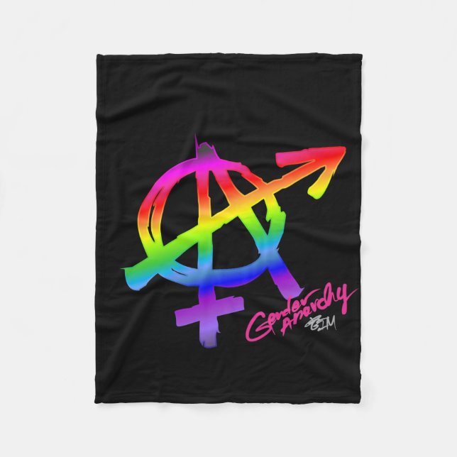Gender Anarchy (stor A) - Rainbow Pride Färg Fleecefilt (Framsidan)