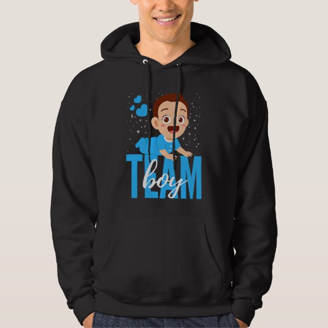 Gender Announcement  Team Boy Baby Party Reveal Pr Hoodie (Framsida)