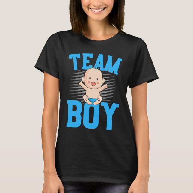 Gender Announcement  Team Boy Baby Party Reveal Pr T Shirt (Framsida)