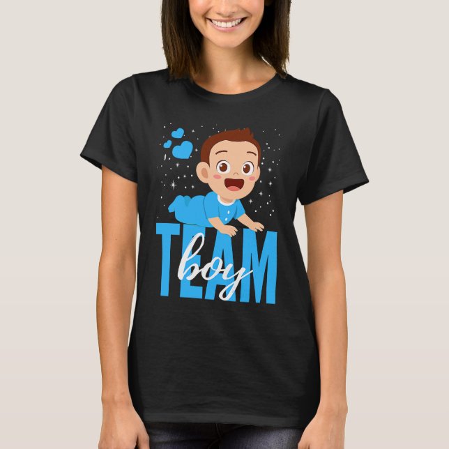 Gender Announcement  Team Boy Baby Party Reveal Pr T Shirt (Framsida)