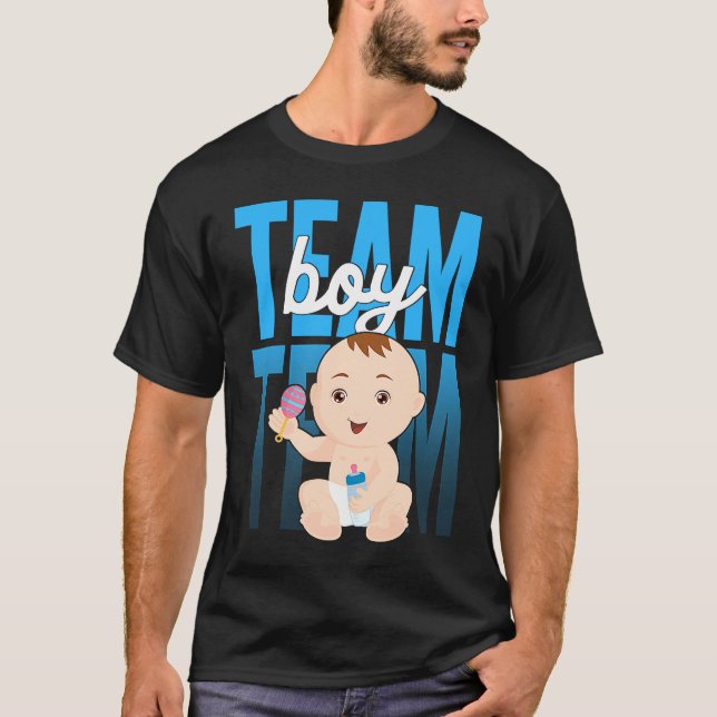 Gender Announcement  Team Boy Baby Party Reveal Pr T Shirt (Framsida)