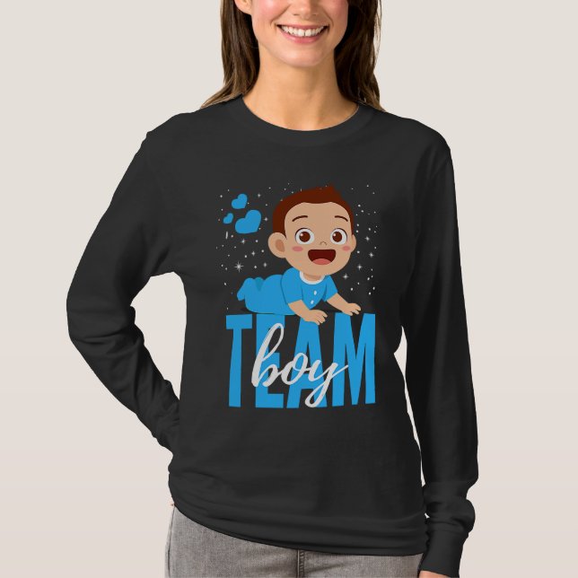 Gender Announcement  Team Boy Baby Party Reveal Pr T Shirt (Framsida)