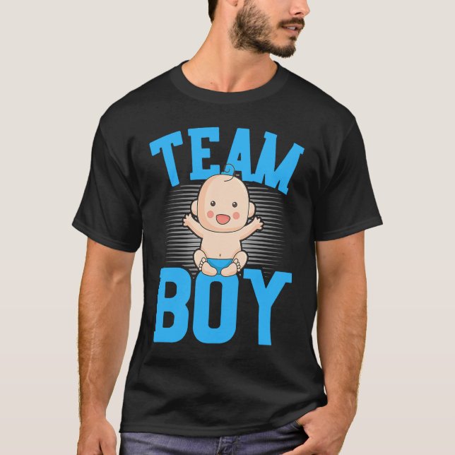 Gender Announcement  Team Boy Baby Party Reveal Pr T Shirt (Framsida)