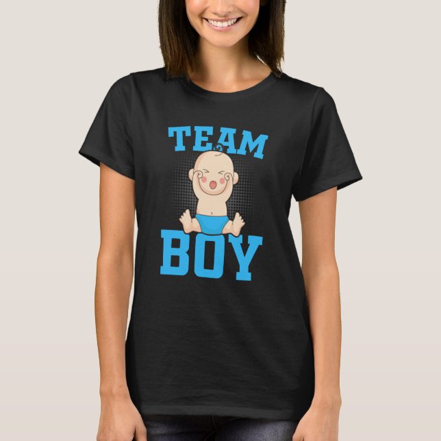 Gender Announcement Team Boy Baby Party Reveal Pre T Shirt (Framsida)