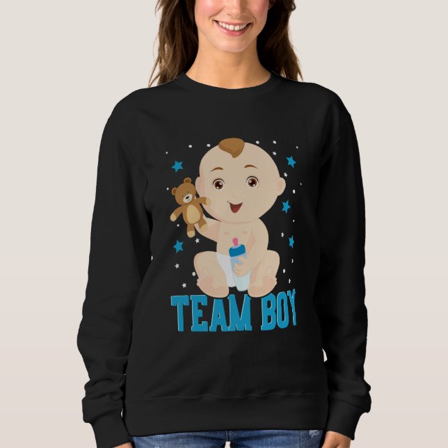 Gender Announcement Team Boy Baby Party Reveal Pre T Shirt (Framsida)