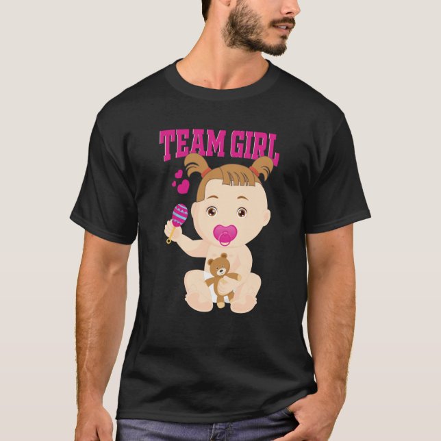 Gender Announcement Team Girl Baby Party Reveal Pr T Shirt (Framsida)