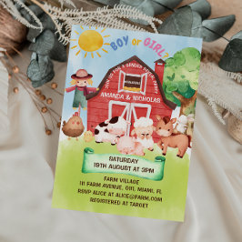 Gender av barnyard-djur inbjudningar