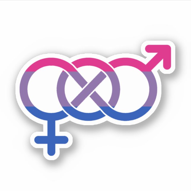 Gender av bisexualitet Symbol Klistermärken (Framsida)