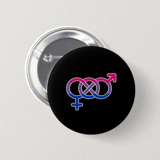 Gender av bisexualitet Symbol Knapp (Framsida & baksida)