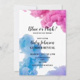 Gender av blått eller rosa rök inbjudningar