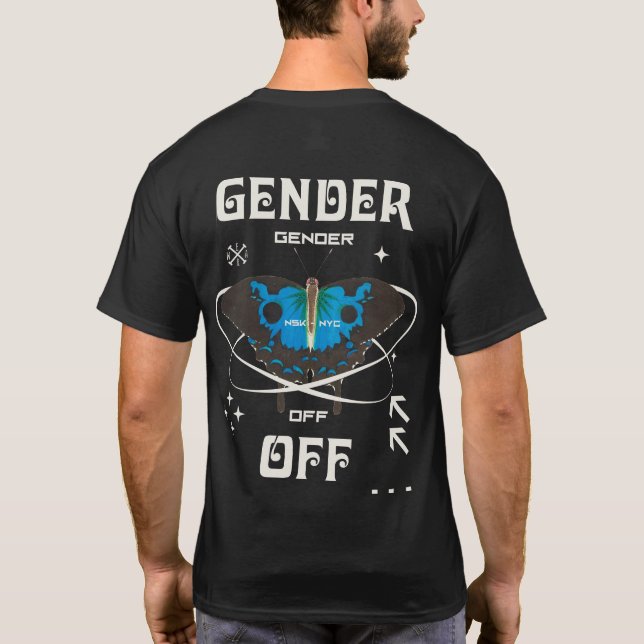 Gender av Ellips BTF-Mörk, icke-binärt Pride T Shirt (Baksida)