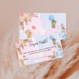 Gender avslöjade teddy pampas diaper raffle biljet tilläggskort