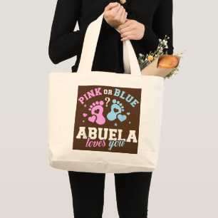Gender avslöjar Abuela Grandma Gift för henne Jumbo Tygkasse