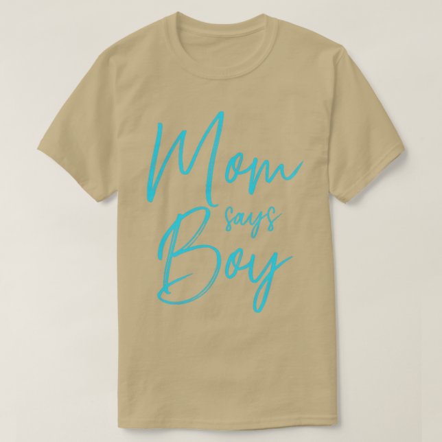 Gender avslöjar att mamma säger att pojken matchar t shirt (Design framsida)