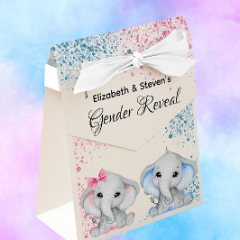 Gender avslöjar baby elefantflickans rosa blått presentaskar
