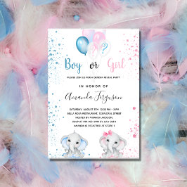 Gender avslöjar babydusch blå rosa-flicka inbjudningar